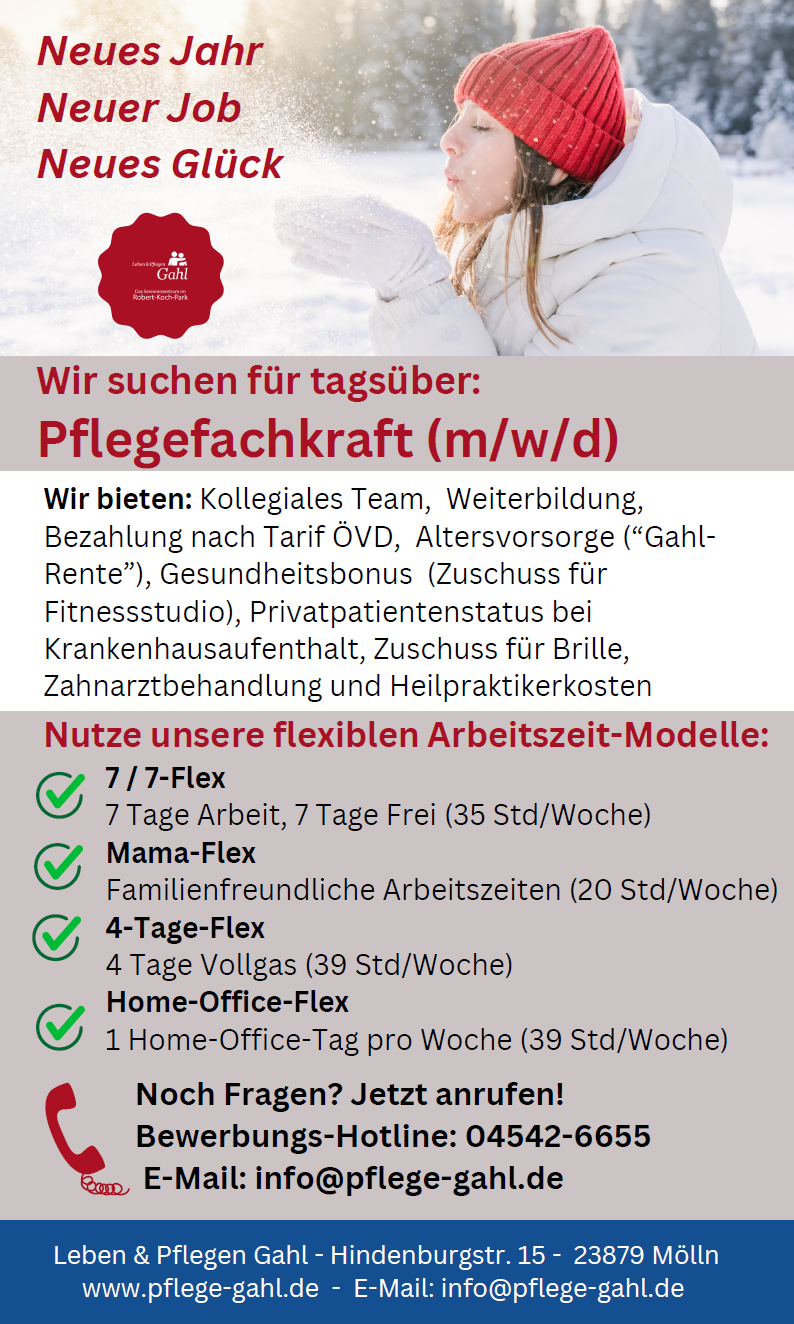 Stellenanzeige Pflegefachkraft (m/w/d)