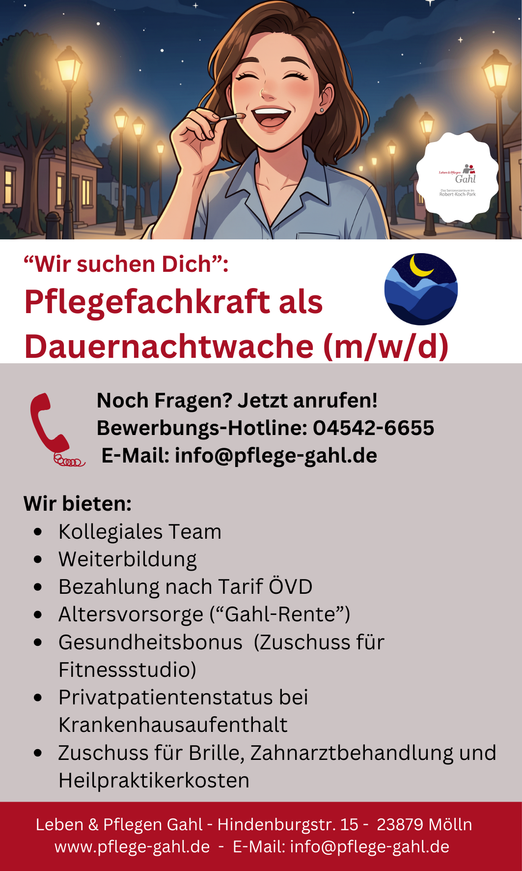 Stellenanzeige Pflegefachkraft Dauernachtwache (m/w/d)