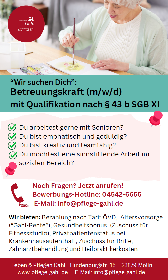 Stellenanzeige Betreuungskraft (m/w/d)
